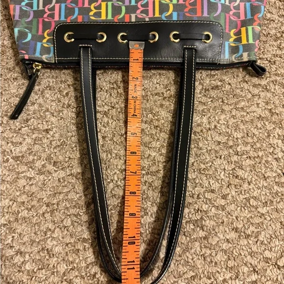 Y2K Girly Rainbow All Over Print Dooney and Bourke Shoulder Bag Genuine Leather - Picture 15 of 16